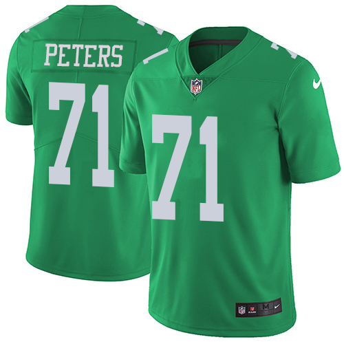 Nike Eagles #71 Jason Peters Green Youth Stitched NFL Limited Rush Jersey - Click Image to Close